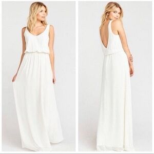 Show Me Your Mumu Kendall Maxi Dress White Small Boho Wedding Guest